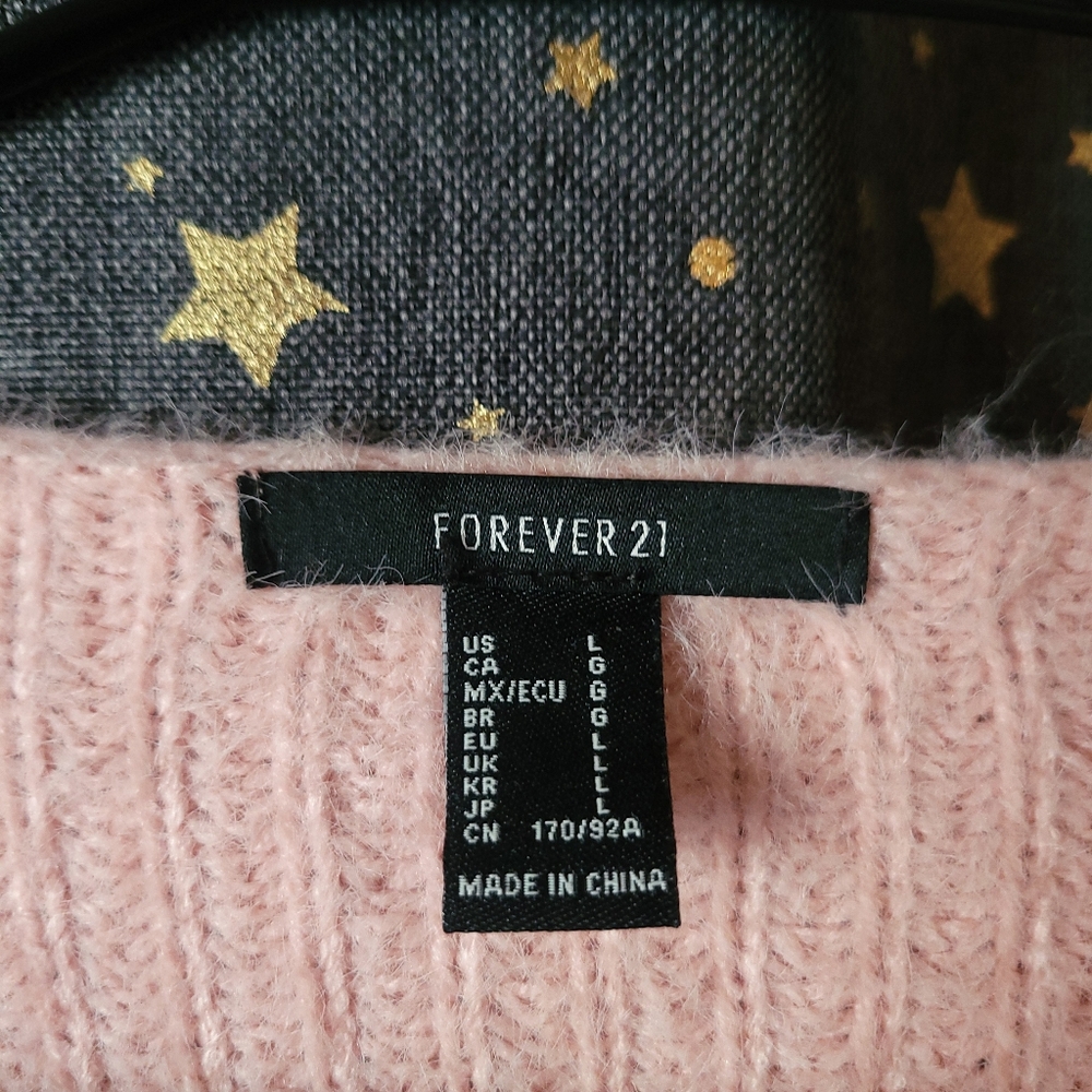 Forever 21 | Pink Infinity Closure Sweater with Pearls Large - Picture 4 of 4